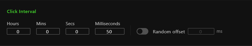 Click interval settings